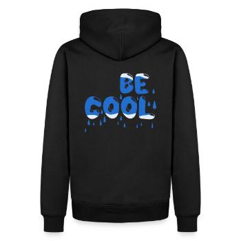 Be cool - Männer Premium Bio Hoodie - Schwarz - Hinten - Nico (187cm)