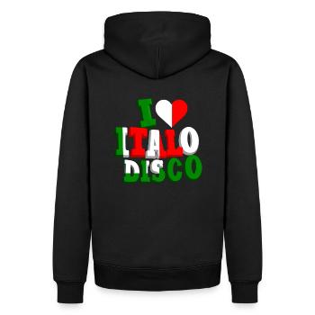 J’adore la chemise Italo Disco - Sweat à capuche Premium bio Homme - noir - Dos - Nico (187cm)