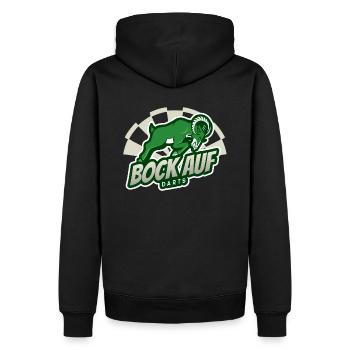Bock auf Darts - Männer Premium Bio Hoodie - Schwarz - Hinten - Nico (187cm)