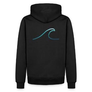 Turquoise wave - Sweat à capuche Premium bio Homme - noir - Dos - Nico (187cm)
