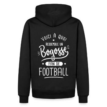 football Bogosse joueur de foot fan de football - Sweat à capuche Premium bio Homme - noir - Dos - Nico (187cm)