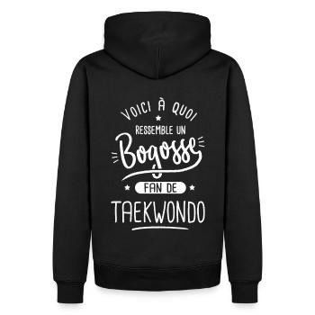 taekwondo Bogosse fan de sport taekwondo karaté - Sweat à capuche Premium bio Homme - noir - Dos - Nico (187cm)