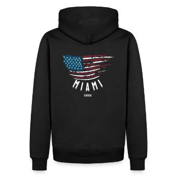 Miami - Sweat à capuche Premium bio Homme - noir - Dos - Nico (187cm)