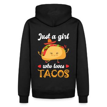 Mädchen, das Tacos liebt Humor Mädchen Taco - Männer Premium Bio Hoodie - Schwarz - Hinten - Nico (187cm)