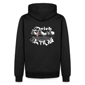 Deich Ultras - Männer Premium Bio Hoodie - Schwarz - Hinten - Nico (187cm)