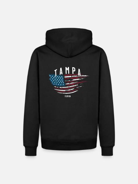 Tampa - Männer Premium Bio Hoodie - Schwarz