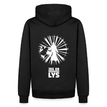 Licht der Welt - Dänisch - Männer Premium Bio Hoodie - Schwarz - Hinten - Nico (187cm)