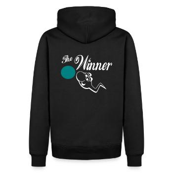 The Winner - Männer Premium Bio Hoodie - Schwarz - Hinten - Nico (187cm)