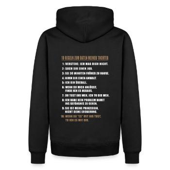 10 Regeln zum Daten meiner Tochter. Vater / Mutter - Männer Premium Bio Hoodie - Schwarz - Hinten - Nico (187cm)