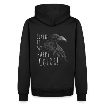 Black Is My Happy Color Rabe Krähe Gothic Spruch - Männer Premium Bio Hoodie - Schwarz - Hinten - Nico (187cm)