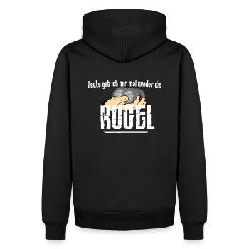 Boule...heute geb ich mir mal wieder die Kugel - Männer Premium Bio Hoodie - Schwarz - Hinten - Nico (187cm)