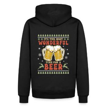 Weihnachten Most Wonderful Time For A Beer - Männer Premium Bio Hoodie - Schwarz - Hinten - Nico (187cm)
