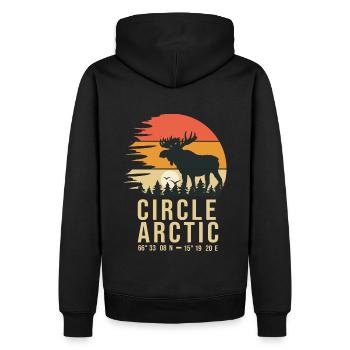 Cercle Arktisches Norwegen - Männer Premium Bio Hoodie - Schwarz - Hinten - Nico (187cm)