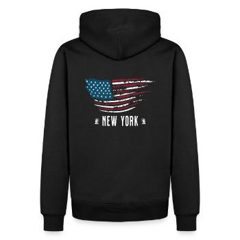 New york - Männer Premium Bio Hoodie - Schwarz - Hinten - Nico (187cm)