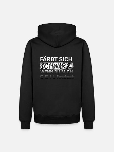 Geil...färbt sich schwarz - Männer Premium Bio Hoodie - Schwarz