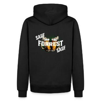 Bier sauf Forrest sauf - Männer Premium Bio Hoodie - Schwarz - Hinten - Nico (187cm)