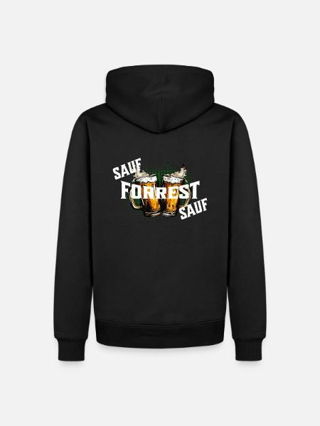 Bier sauf Forrest sauf - Männer Premium Bio Hoodie - Schwarz