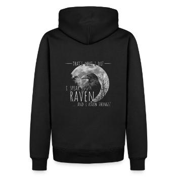 Je parle corbeau et je sais des choses! Corbeau gothique - Sweat à capuche Premium bio Homme - noir - Dos - Nico (187cm)