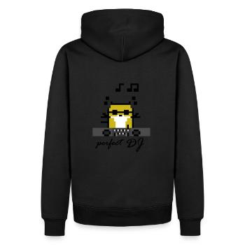 DJ Goldhamster - Men’s Premium Organic Hoodie - black - Back - Nico (187cm)