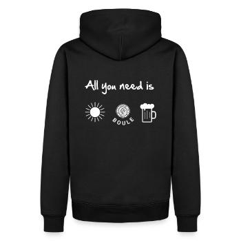 All you need is Boule - Männer Premium Bio Hoodie - Schwarz - Hinten - Nico (187cm)