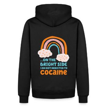 T-shirt sarcasme Bright Side News - Sweat à capuche Premium bio Homme - noir - Dos - Nico (187cm)