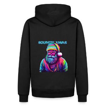 SOUNDY XMAS Weihnachten Rave Club Dance - Männer Premium Bio Hoodie - Schwarz - Hinten - Nico (187cm)