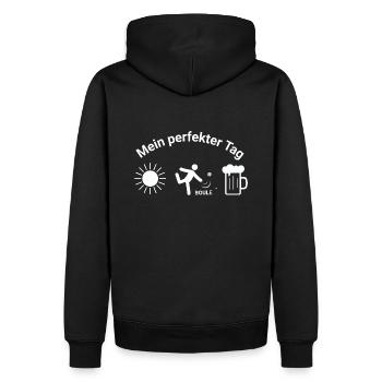 Boule - Männer Premium Bio Hoodie - Schwarz - Hinten - Nico (187cm)