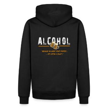 Histoire d’alcool... - Sweat à capuche Premium bio Homme - noir - Dos - Nico (187cm)