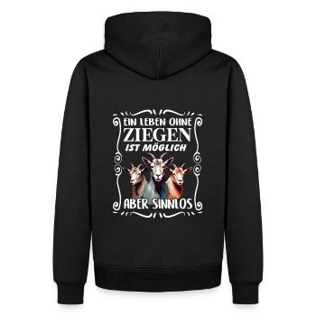 Ein Leben ohne Ziegen ist sinnlos - Männer Premium Bio Hoodie - Schwarz - Hinten - Nico (187cm)