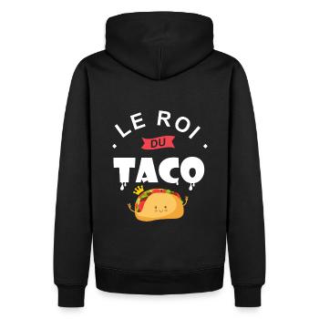 le roi du taco Cadeau papa chef taco - Sweat à capuche Premium bio Homme - noir - Dos - Nico (187cm)