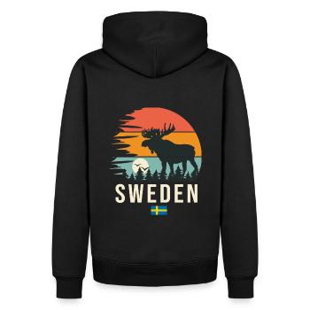 Schweden Schweden Cooles Geschenk - Männer Premium Bio Hoodie - Schwarz - Hinten - Nico (187cm)