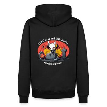 Friedhöfe und Nachtschwärmer - Männer Premium Bio Hoodie - Schwarz - Hinten - Nico (187cm)