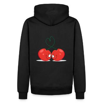 cerises coeur - Sweat à capuche Premium bio Homme - noir - Dos - Nico (187cm)