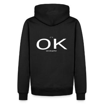 OK pour ne pas être parfait 2 - Sweat à capuche Premium bio Homme - noir - Dos - Nico (187cm)