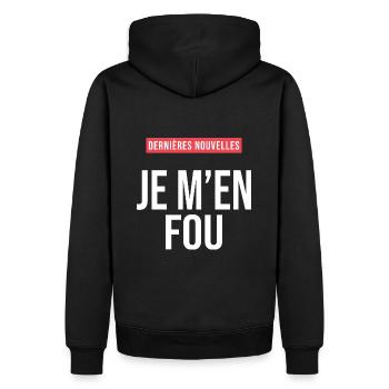 Je m en fou humour sarcastique drôle - Sweat à capuche Premium bio Homme - noir - Dos - Nico (187cm)