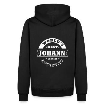 Johann world s best personnalisé prénom johann - Sweat à capuche Premium bio Homme - noir - Dos - Nico (187cm)