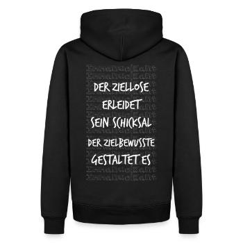 Ziellos Immanuel Kant Zitat Spruch Geschenk Idee - Männer Premium Bio Hoodie - Schwarz - Hinten - Nico (187cm)