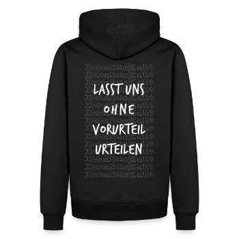 Vorurteil Immanuel Kant Zitat Spruch Geschenk Idee - Männer Premium Bio Hoodie - Schwarz - Hinten - Nico (187cm)