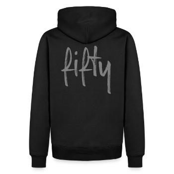 50 cinquante cadeau d'anniversaire numéro cinquante - Sweat à capuche Premium bio Homme - noir - Dos - Nico (187cm)