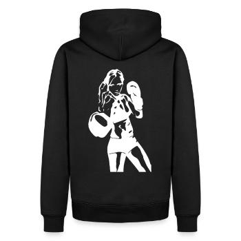 boxeur - Sweat à capuche Premium bio Homme - noir - Dos - Nico (187cm)