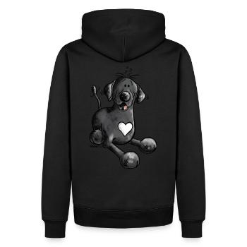 Labrador retriever chien comique design - Sweat à capuche Premium bio Homme - noir - Dos - Nico (187cm)