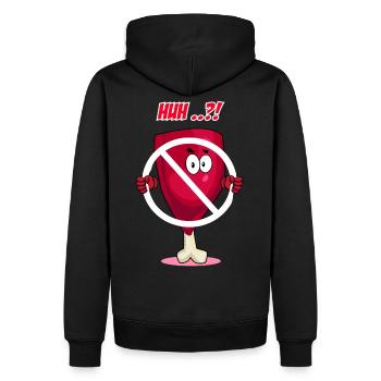 Lustiger Vegan Schinken - Männer Premium Bio Hoodie - Schwarz - Hinten - Nico (187cm)