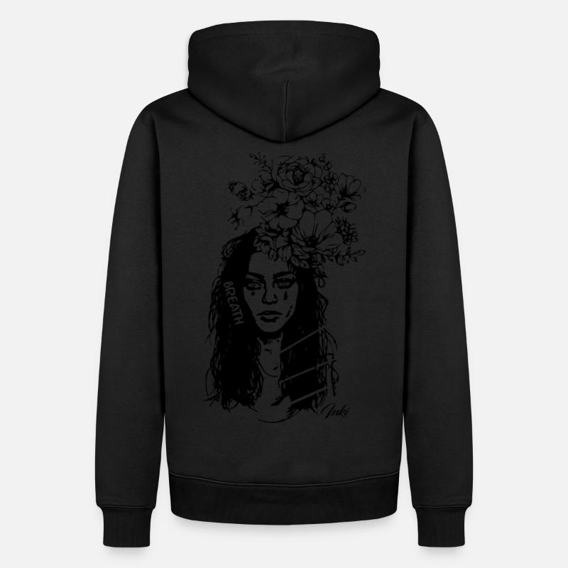 ATEM - Männer Premium Bio Hoodie - Schwarz
