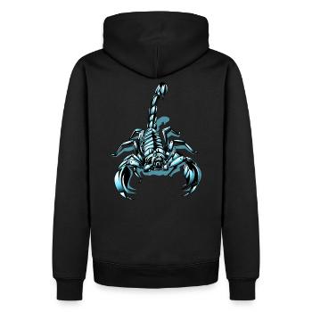 IDÉE CADEAU SCORPIO METAL - Sweat à capuche Premium bio Homme - noir - Dos - Nico (187cm)