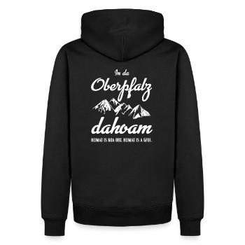 In da Oberpfalz dahoam. Bayern Heimat bayrisch - Männer Premium Bio Hoodie - Schwarz - Hinten - Nico (187cm)