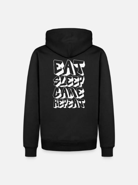 Eat Sleep Game Repeat - Men’s Premium Organic Hoodie - black
