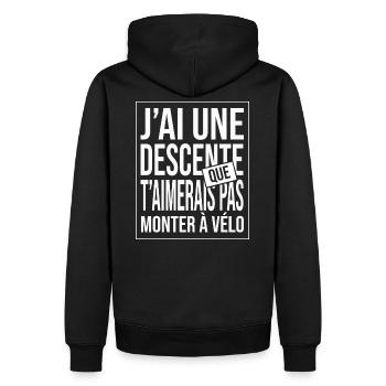 j'ai une descente cadeau homme humour alcool vélo - Sweat à capuche Premium bio Homme - noir - Dos - Nico (187cm)