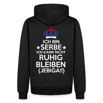 Serbe Balkan Jugoslawien Serbin Srbija Jugo Serbie - Männer Premium Bio Hoodie - Schwarz - Hinten - Nico (187cm)