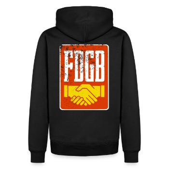 FDGB - DDR - Confédération des syndicats allemands - Sweat à capuche Premium bio Homme - noir - Dos - Nico (187cm)