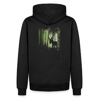 Crépuscule Louche forêt âne mulet silhouette - Sweat à capuche Premium bio Homme - noir - Dos - Nico (187cm)